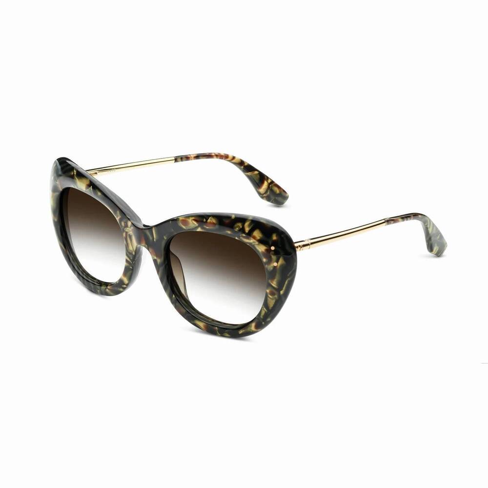 NEW IVI VISION women's faye sunglasses in tigers eye - brushed gold